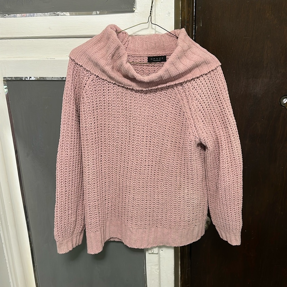 Grace pink woven sweater